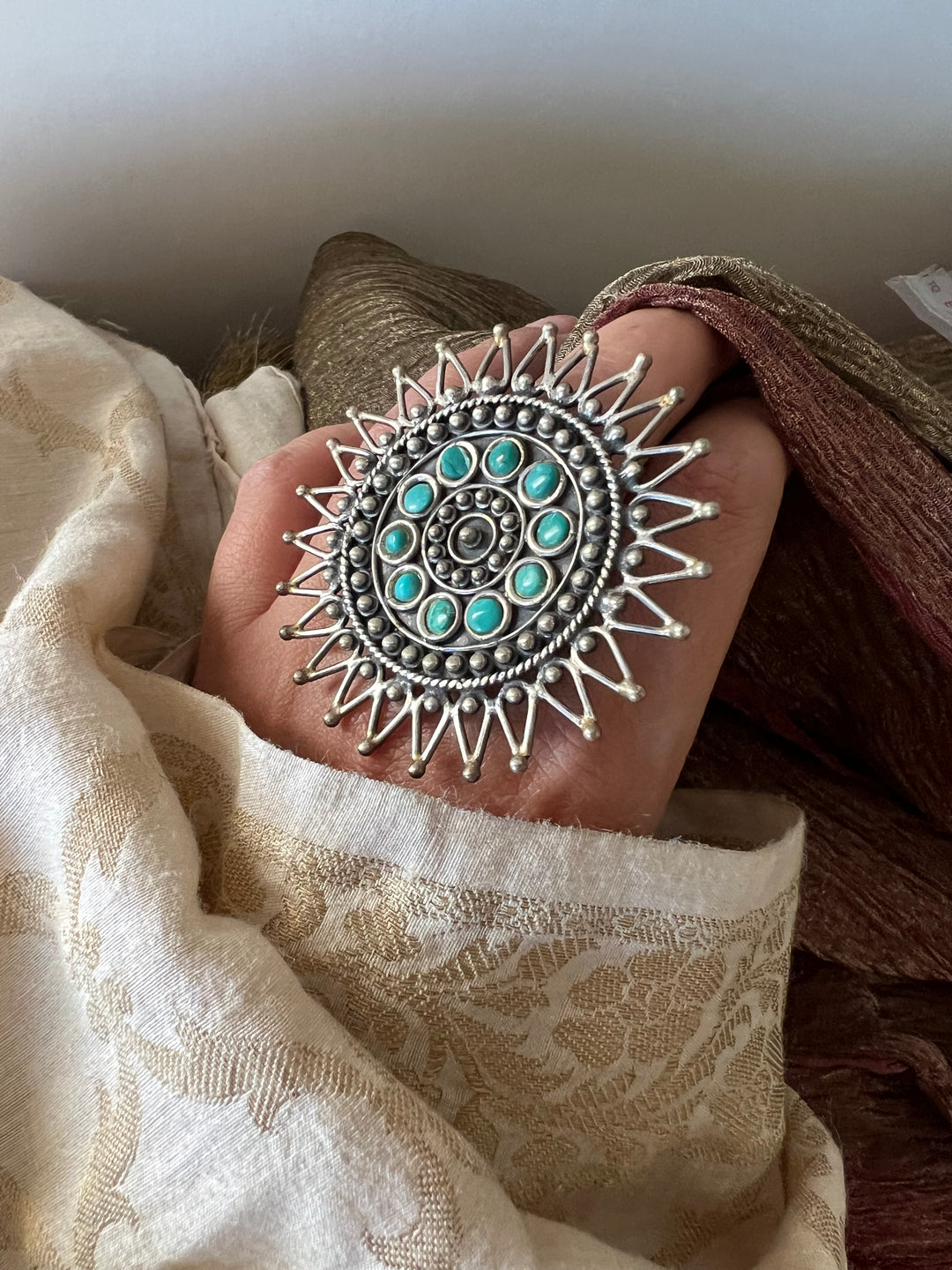 Oversized Turquoise Statement Ring