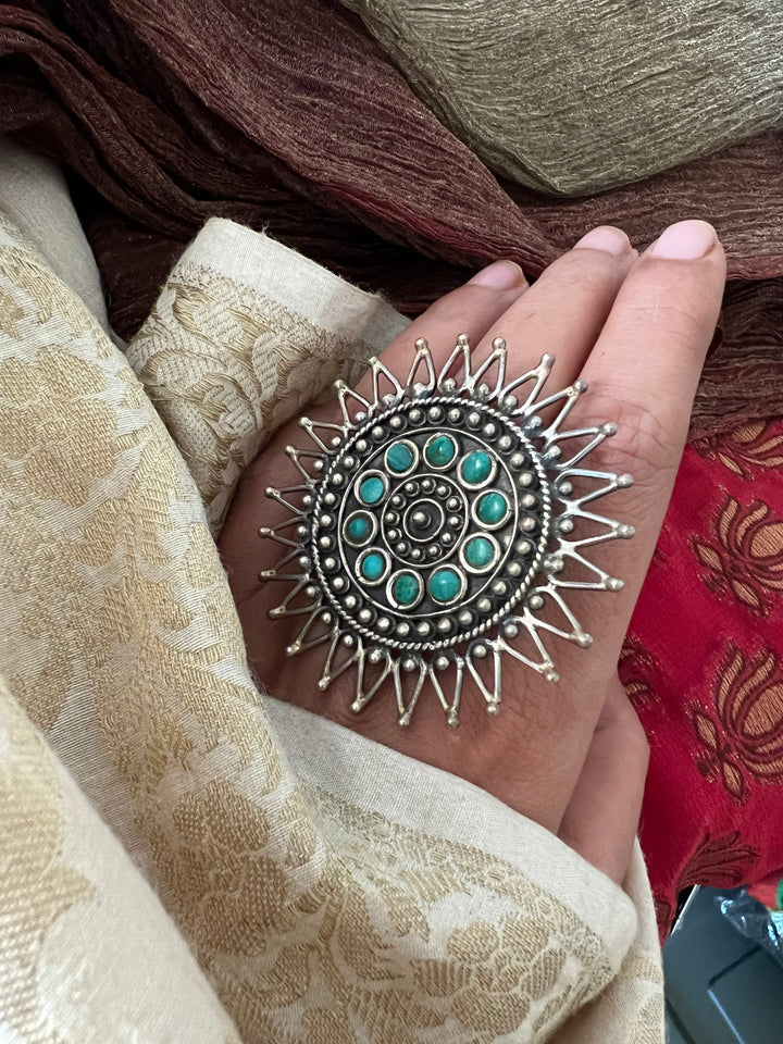 Oversized Turquoise Statement Ring