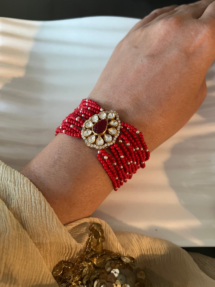 Exquisite 925 Silver Polki Bracelet - Unparalleled Quality and Style