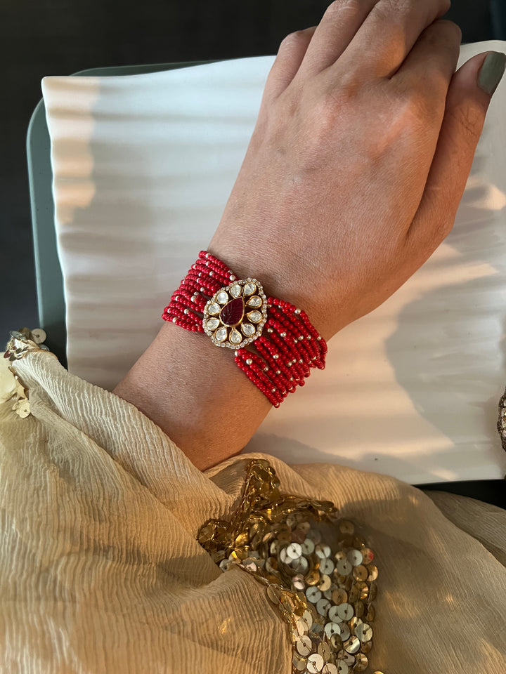 Exquisite 925 Silver Polki Bracelet - Unparalleled Quality and Style