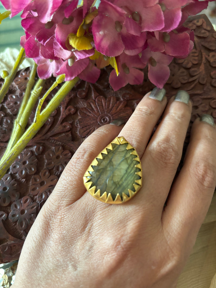 Natural Labradorite Ring