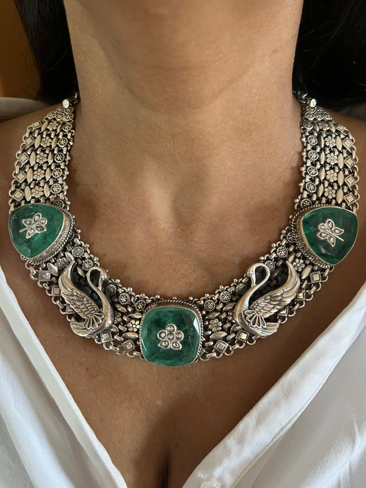 Swan 925 Silver necklace set