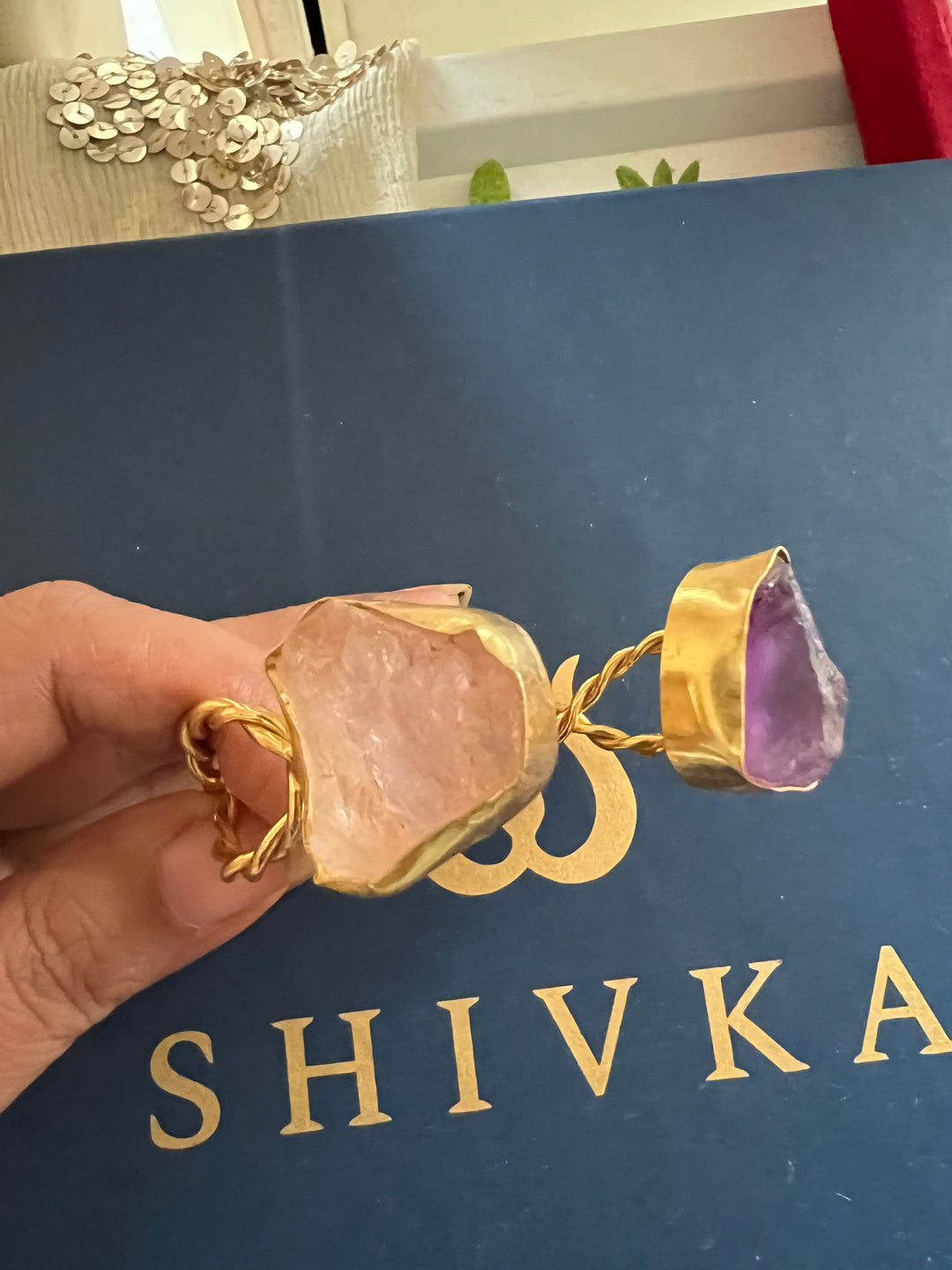 Beautiful Natural Raw Stone Open Cuff