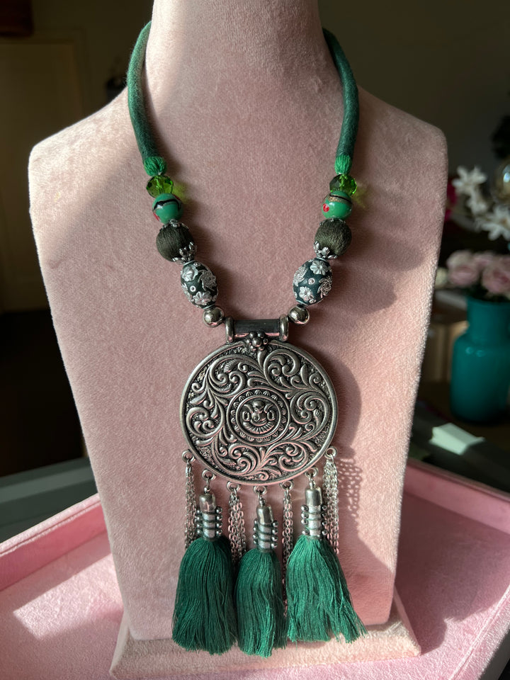 Divine Ganesha Tribal Brass Necklace