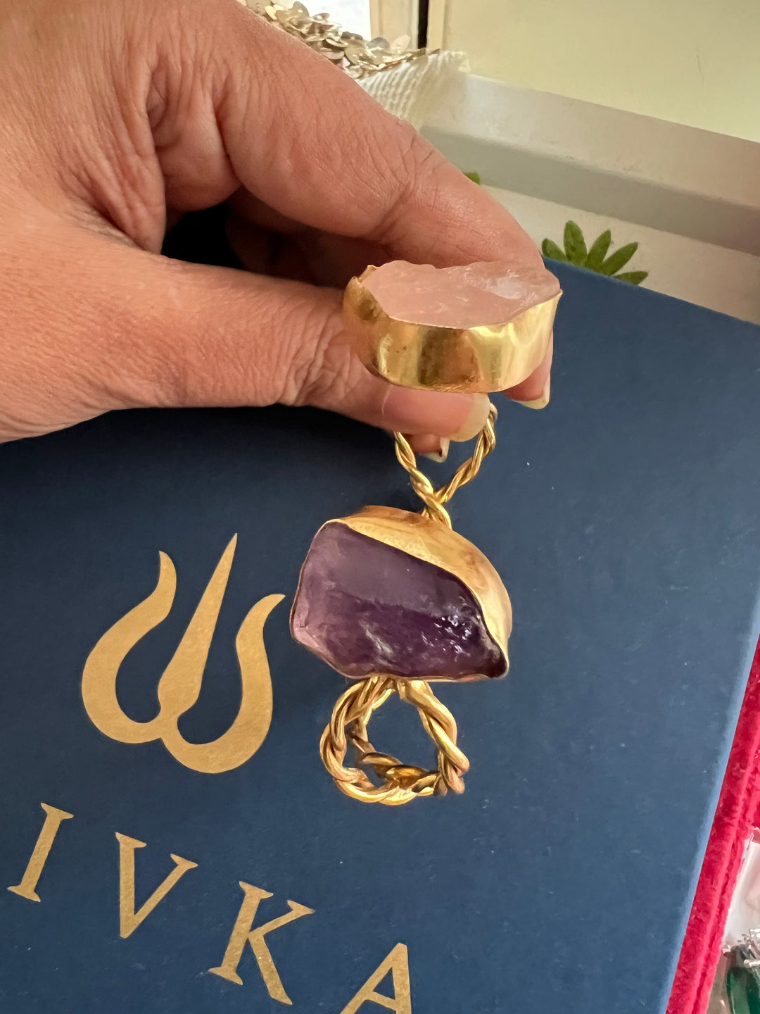 Beautiful Natural Raw Stone Open Cuff