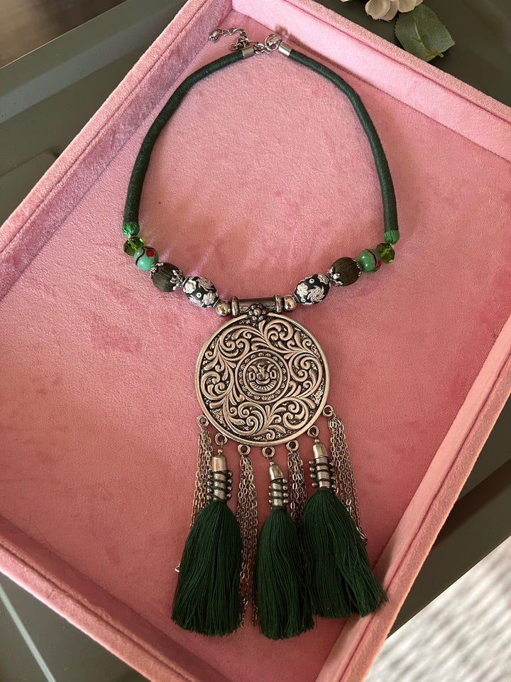 Divine Ganesha Tribal Brass Necklace