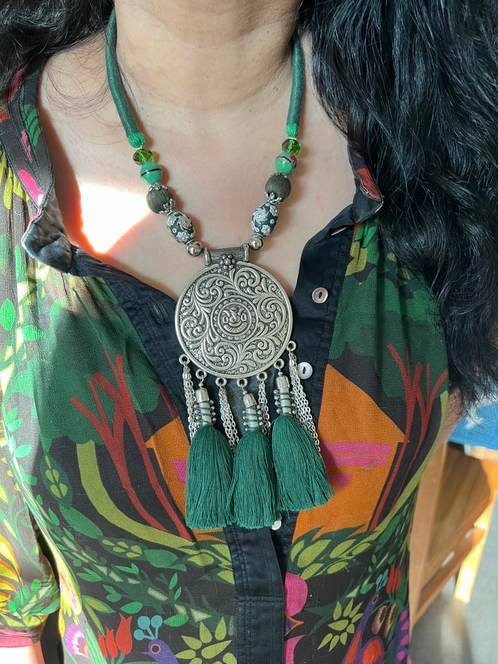 Divine Ganesha Tribal Brass Necklace
