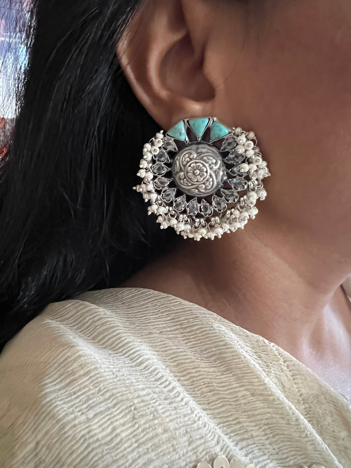 Turquoise Pearl Studs - Premium Quality, Exquisite Craftsmanship