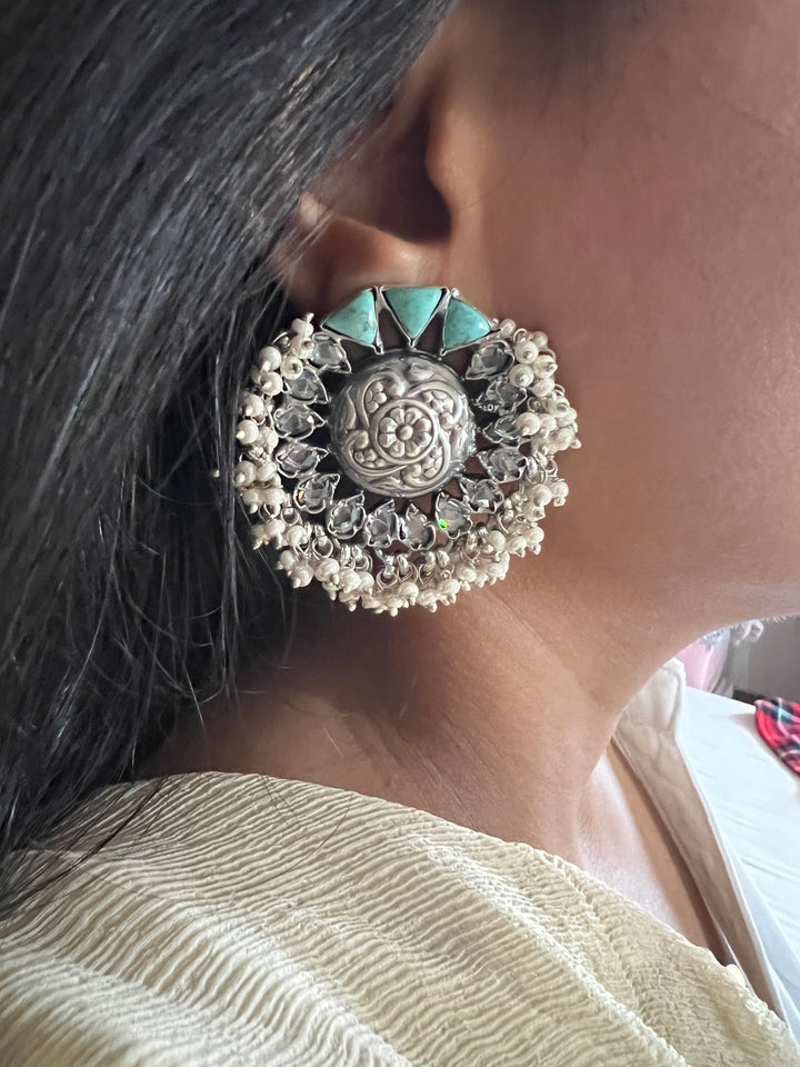 Turquoise Pearl Studs - Premium Quality, Exquisite Craftsmanship