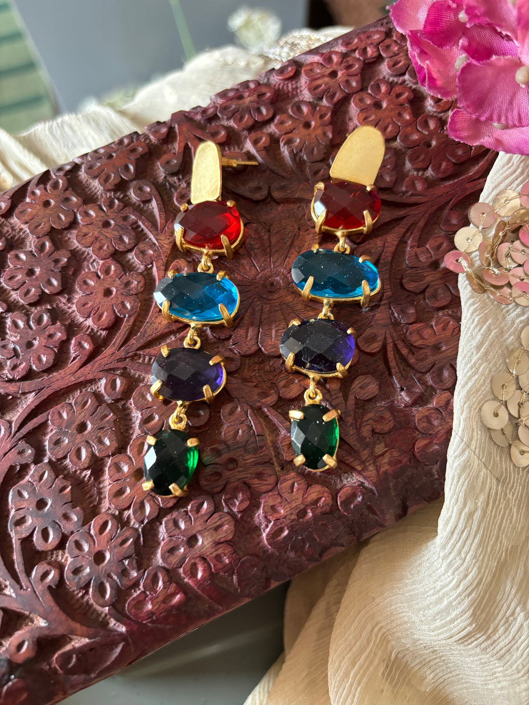 Scintillating Quartz Crystal Long Danglers