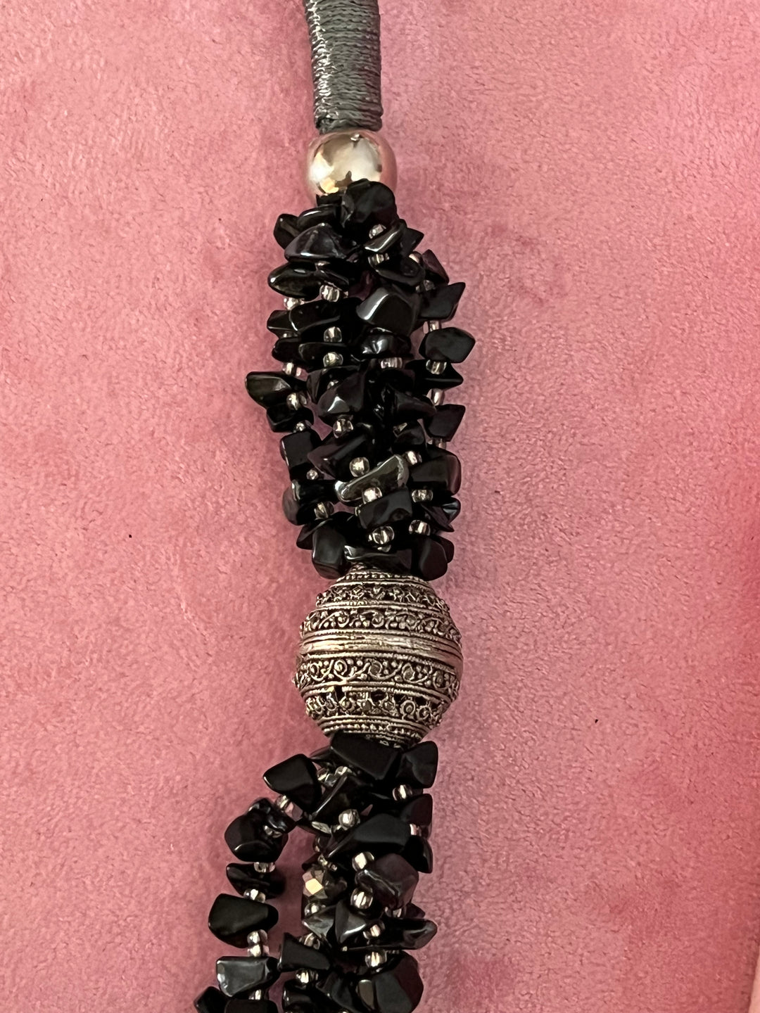 Exquisite Black and Silver Tribal Necklace