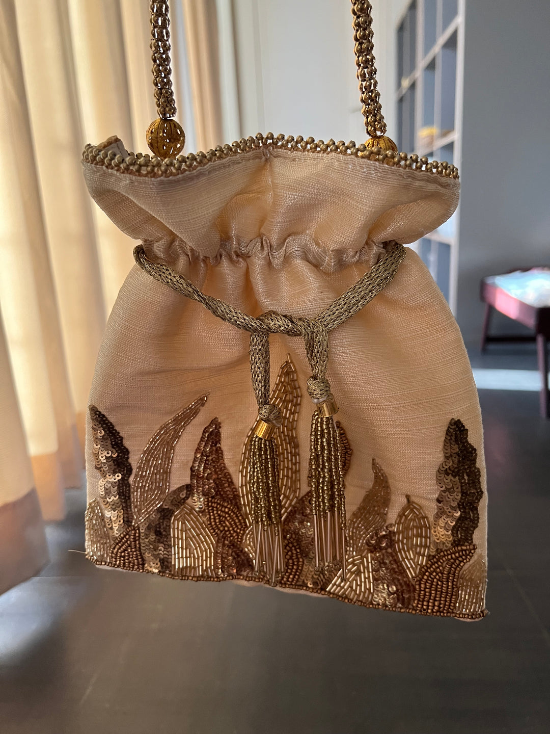 Velvet Embroidered Potli Bag