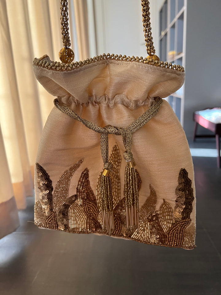 Velvet Embroidered Potli Bag