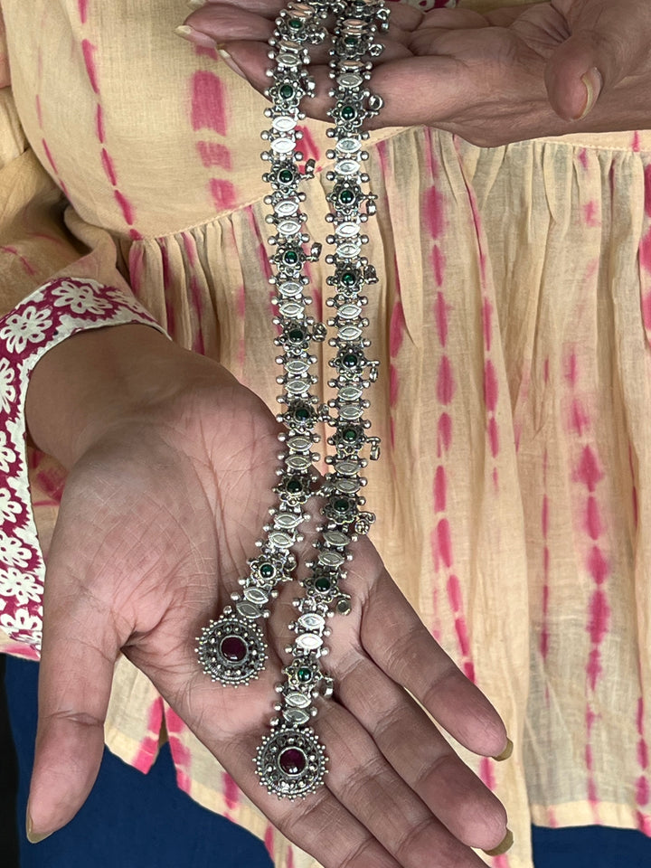 Pure 925 Silver Marcasite Anklets- Set of 2