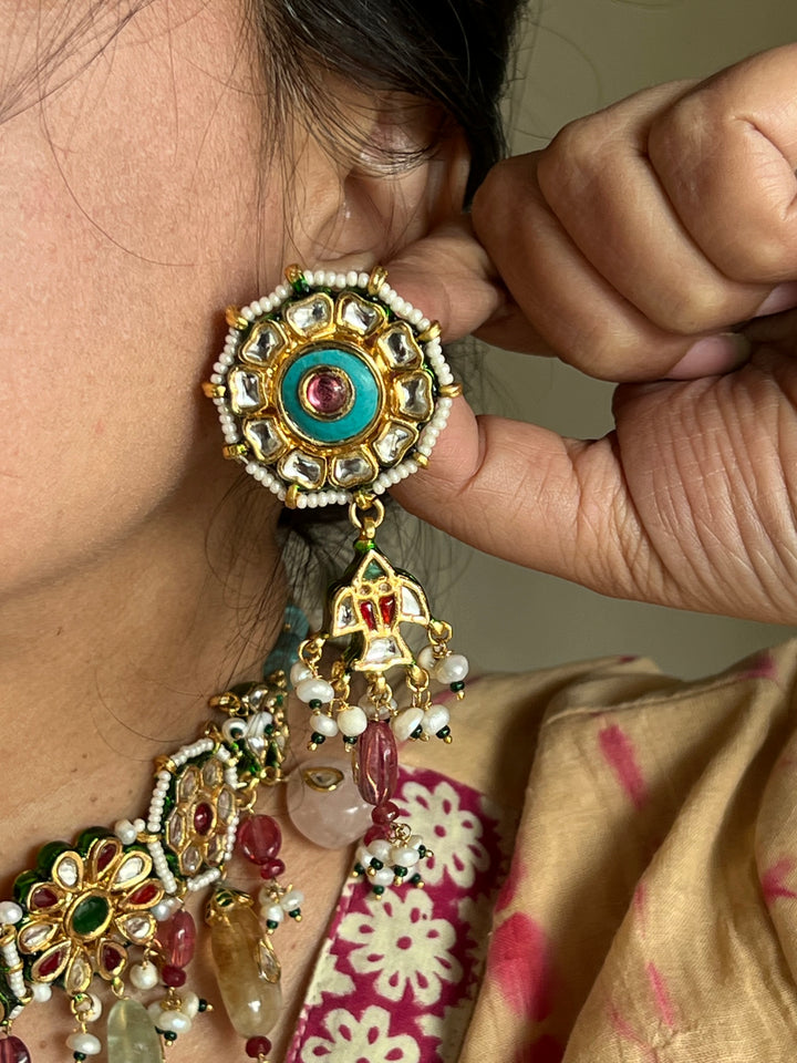 SHIVKA Semi-Precious Kundan Choker Set | Wedding Jewelry