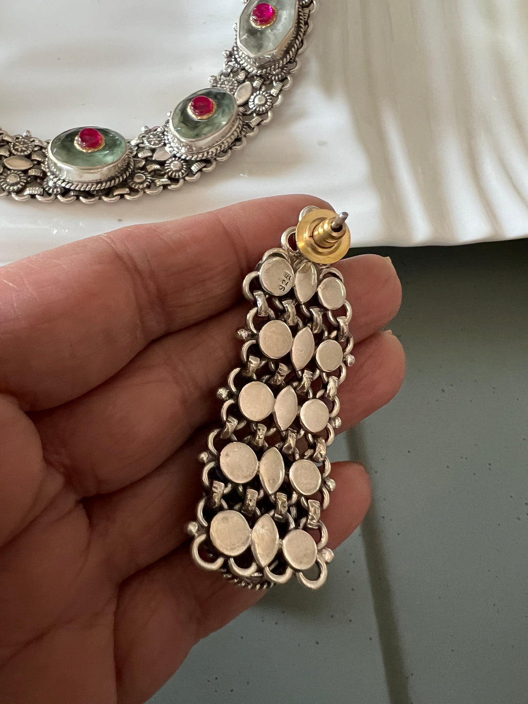 Doublet Stone 925 Silver necklace set