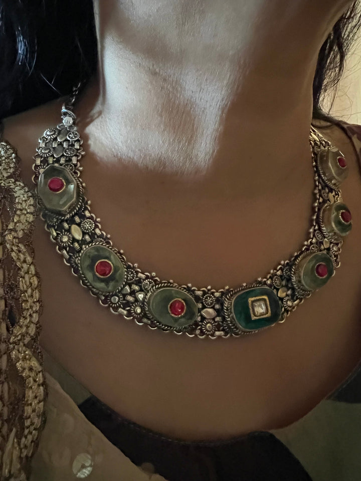 Doublet Stone 925 Silver necklace set