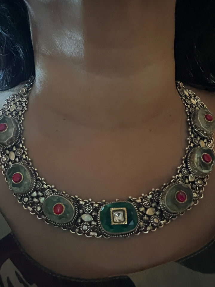 Doublet Stone 925 Silver necklace set