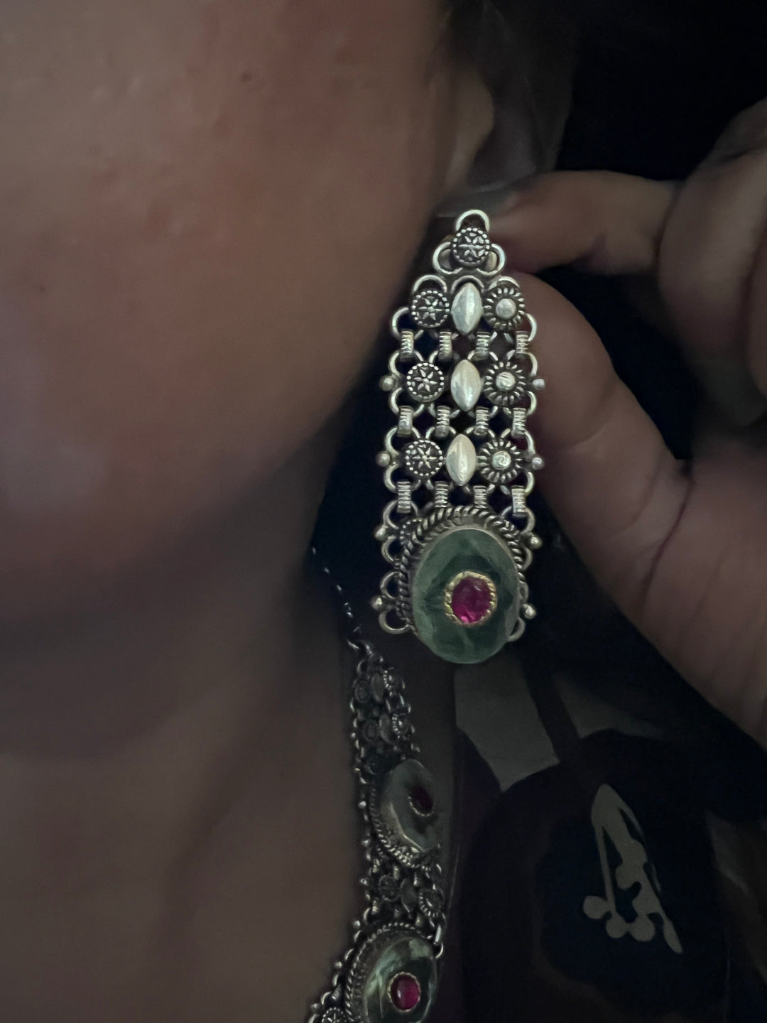 Doublet Stone 925 Silver necklace set