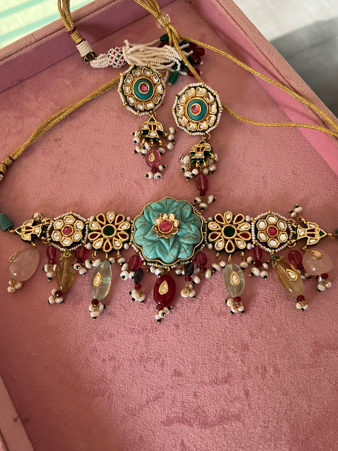 SHIVKA Semi-Precious Kundan Choker Set | Wedding Jewelry