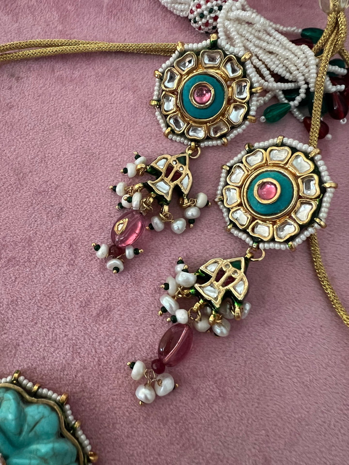 SHIVKA Semi-Precious Kundan Choker Set | Wedding Jewelry