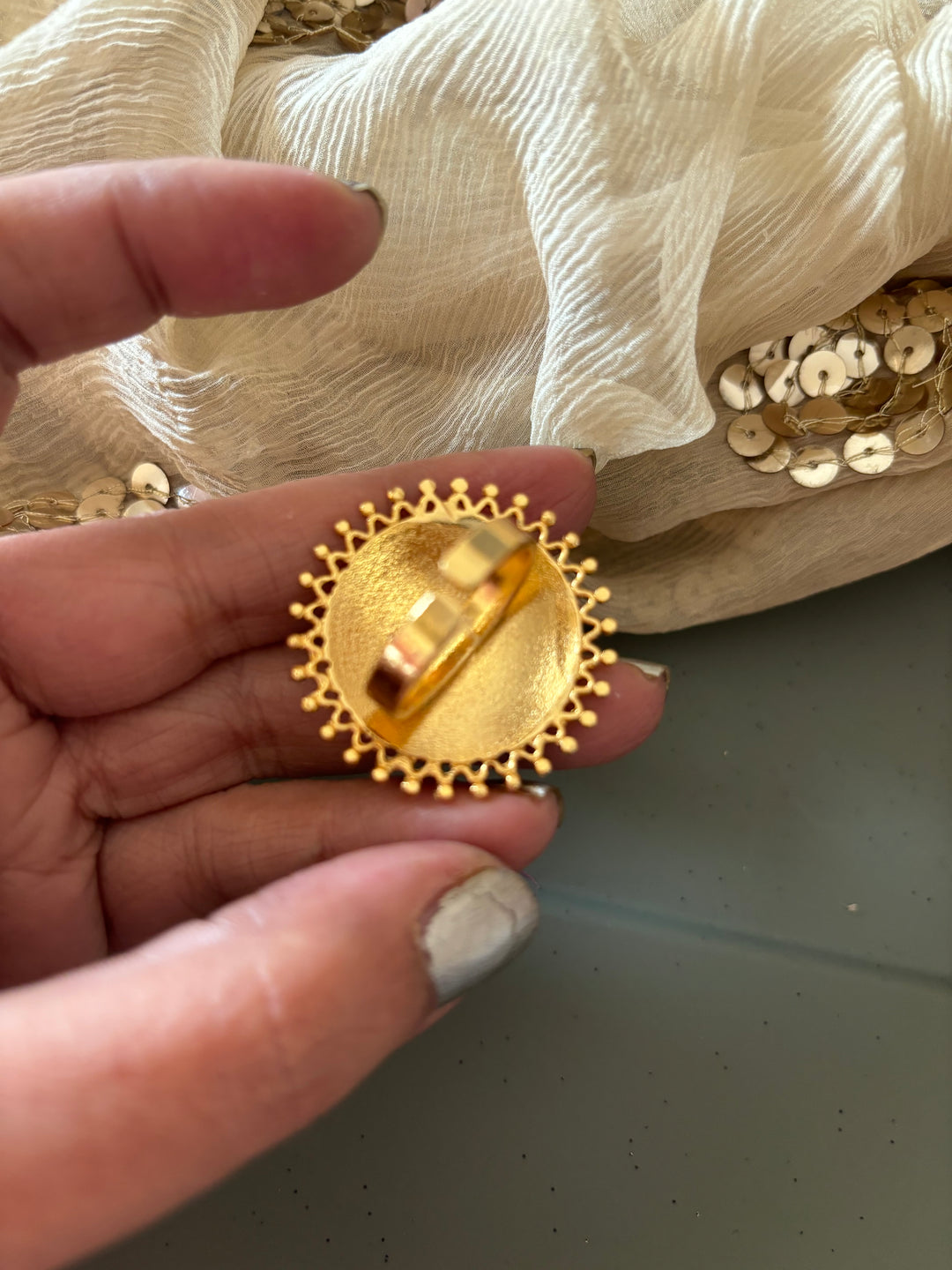 Gold Tone Ring - Perfect for Destination Weddings, Gold Replica