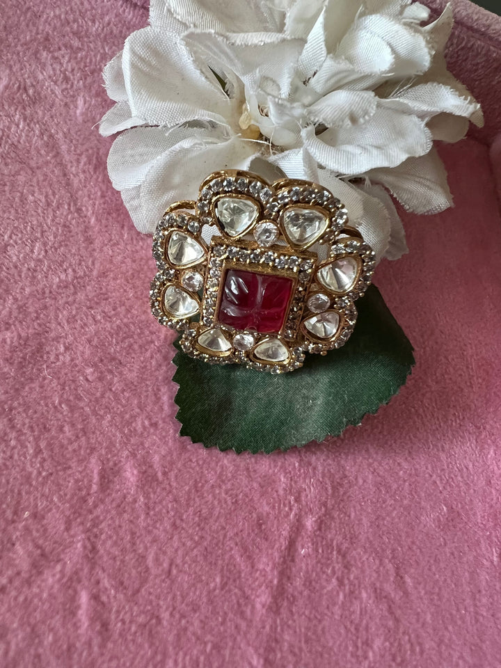 Elegant Victorian Kundan CZ Ring