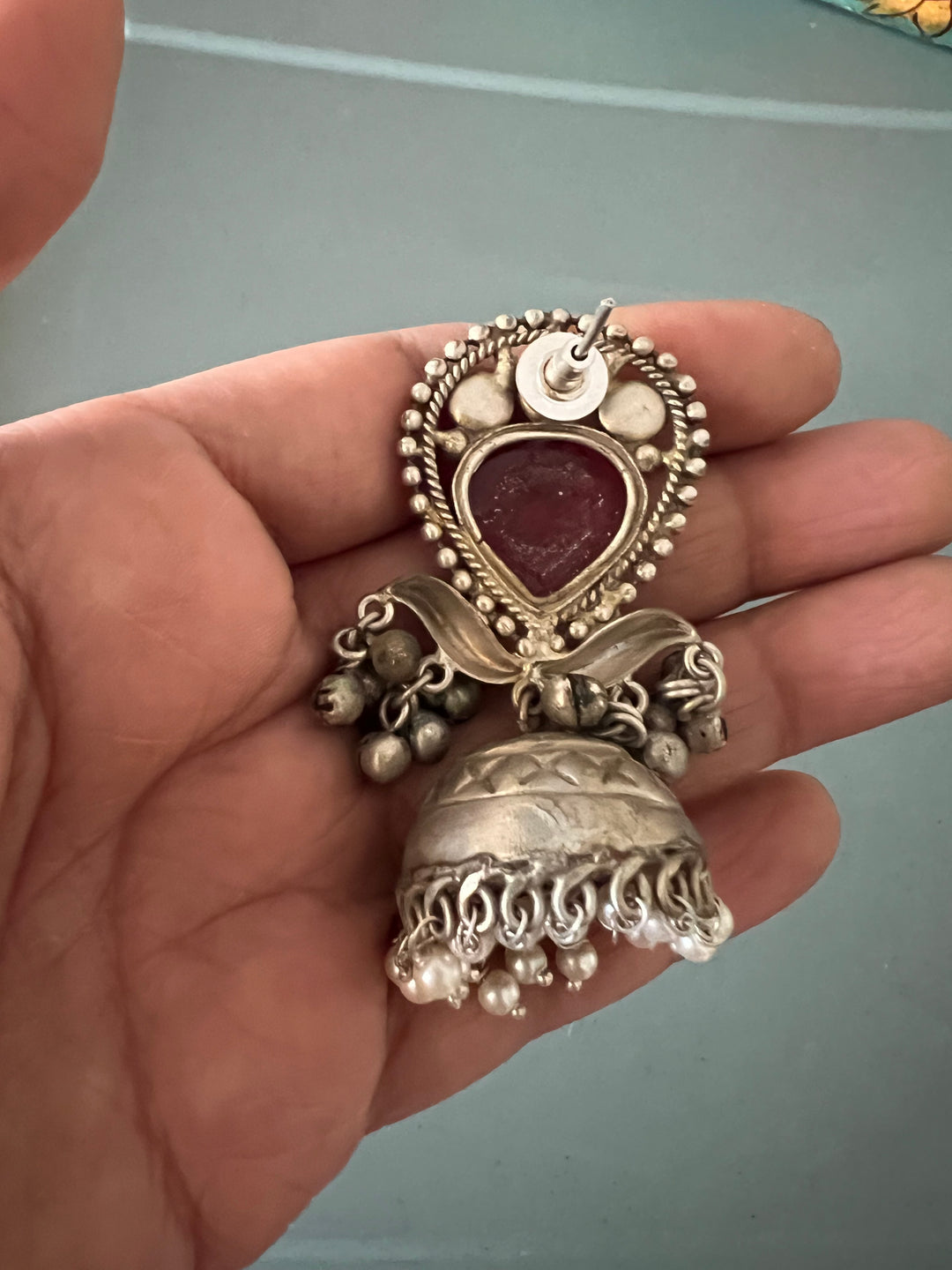 Designer Carved Stone Jhumka Earrings - Premium Quality, Exquisite Craftsmanship