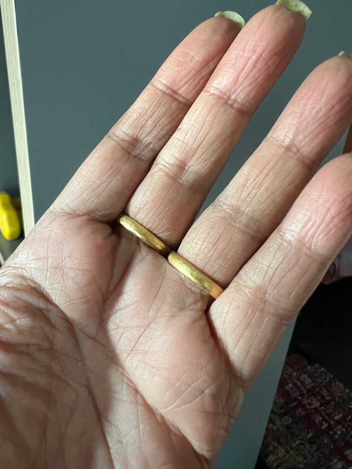 Double Finger Amethyst Ring | Adjustable Gold Polish Statement