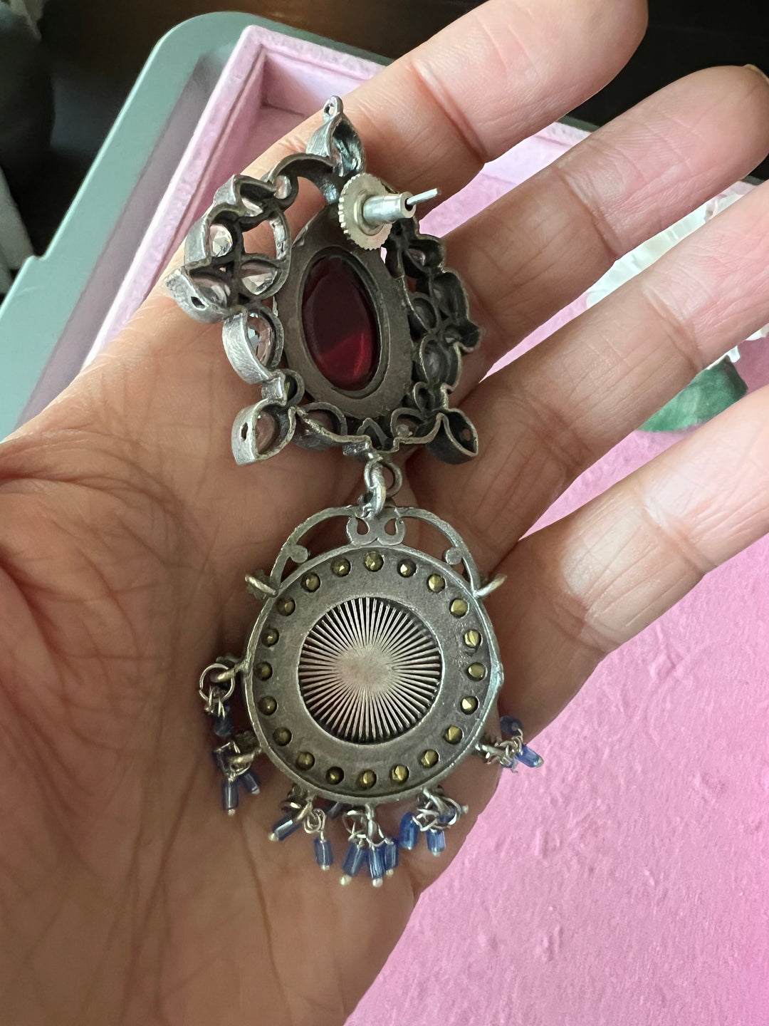 Artisanal Hand-Painted Elephant Fusion Earrings