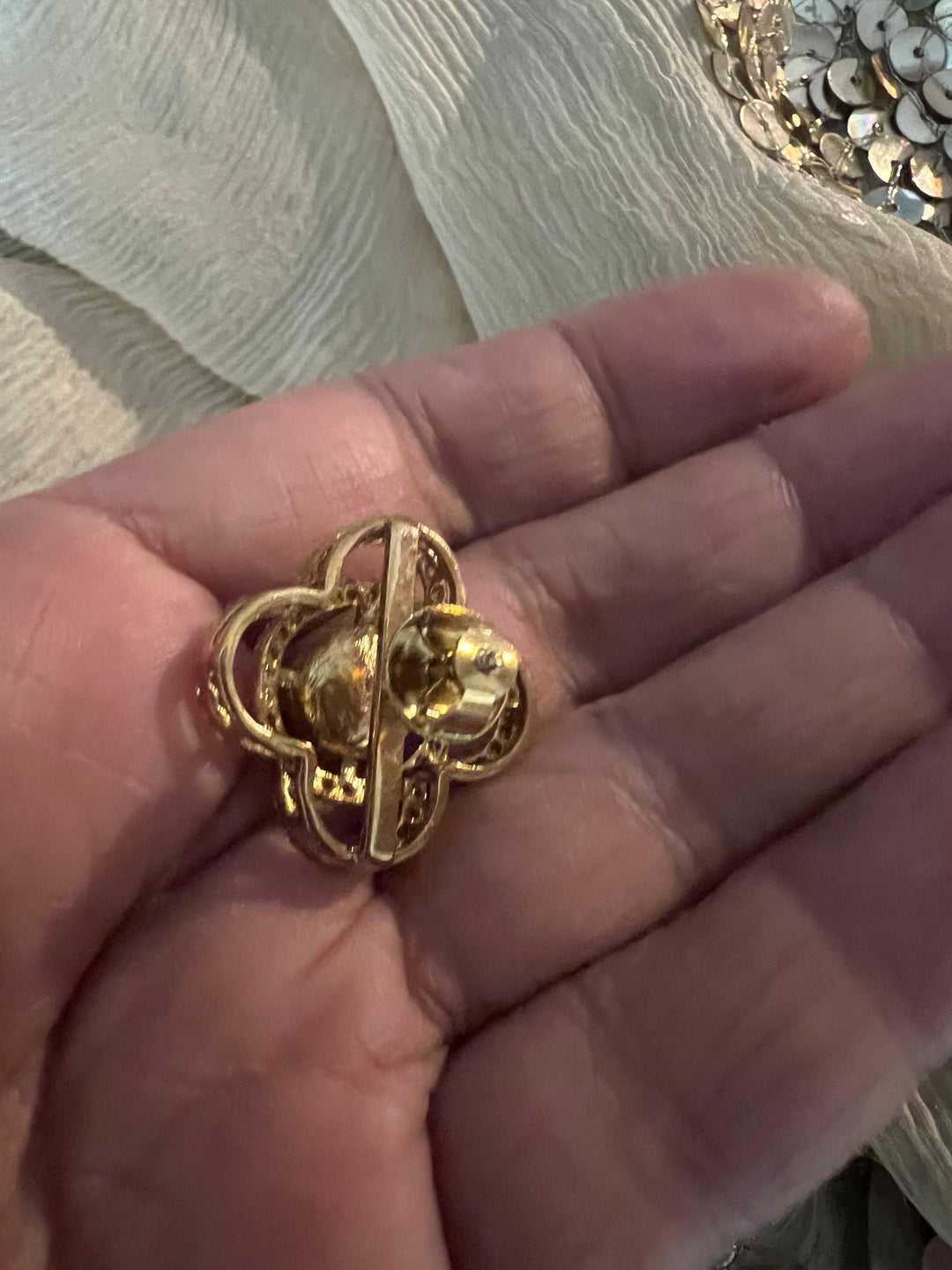 Elegant 925 Silver Polki Studs with Polki Stones & CZ Accents - Handmade