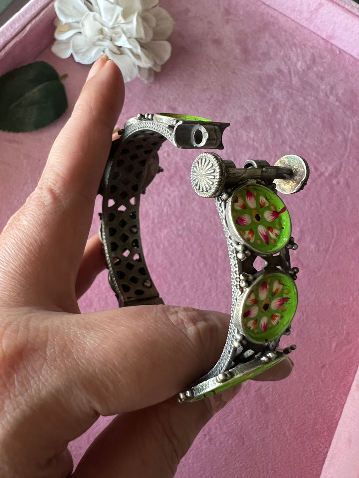 Antique Handpainted Bird Bangle