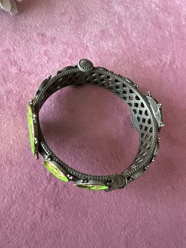 Antique Handpainted Bird Bangle