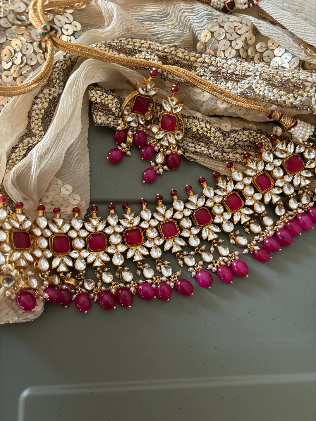 Gorgeous Pachi Kundan Choker with Earrings