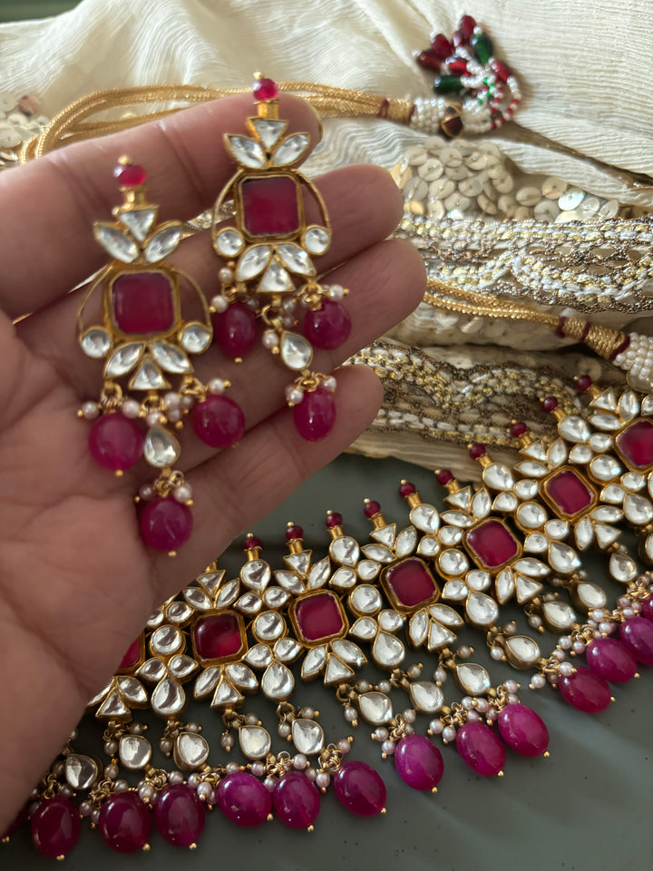 Gorgeous Pachi Kundan Choker with Earrings