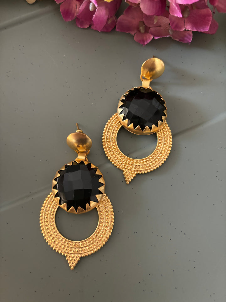 Black Onyx Statement Earrings
