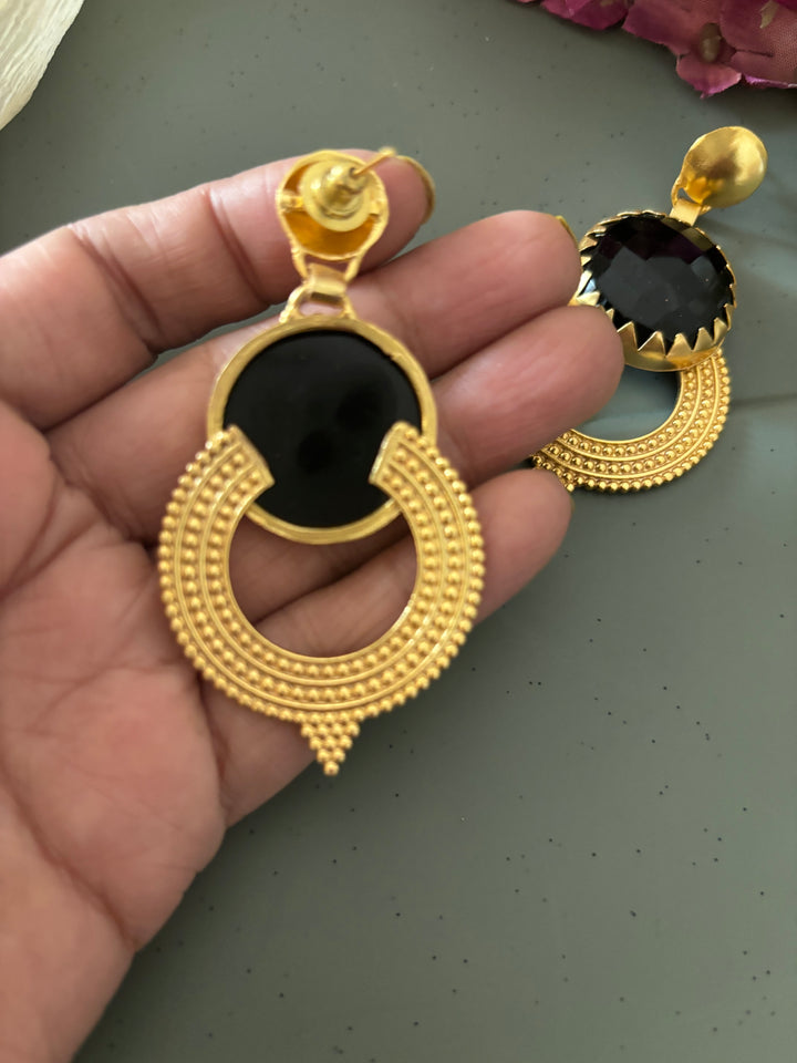 Black Onyx Statement Earrings