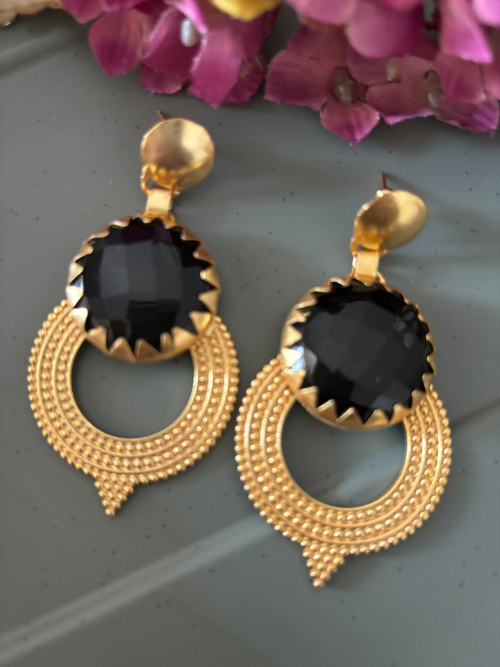 Black Onyx Statement Earrings