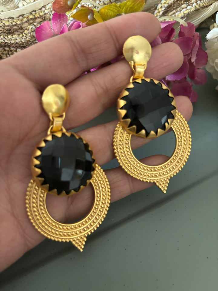 Black Onyx Statement Earrings