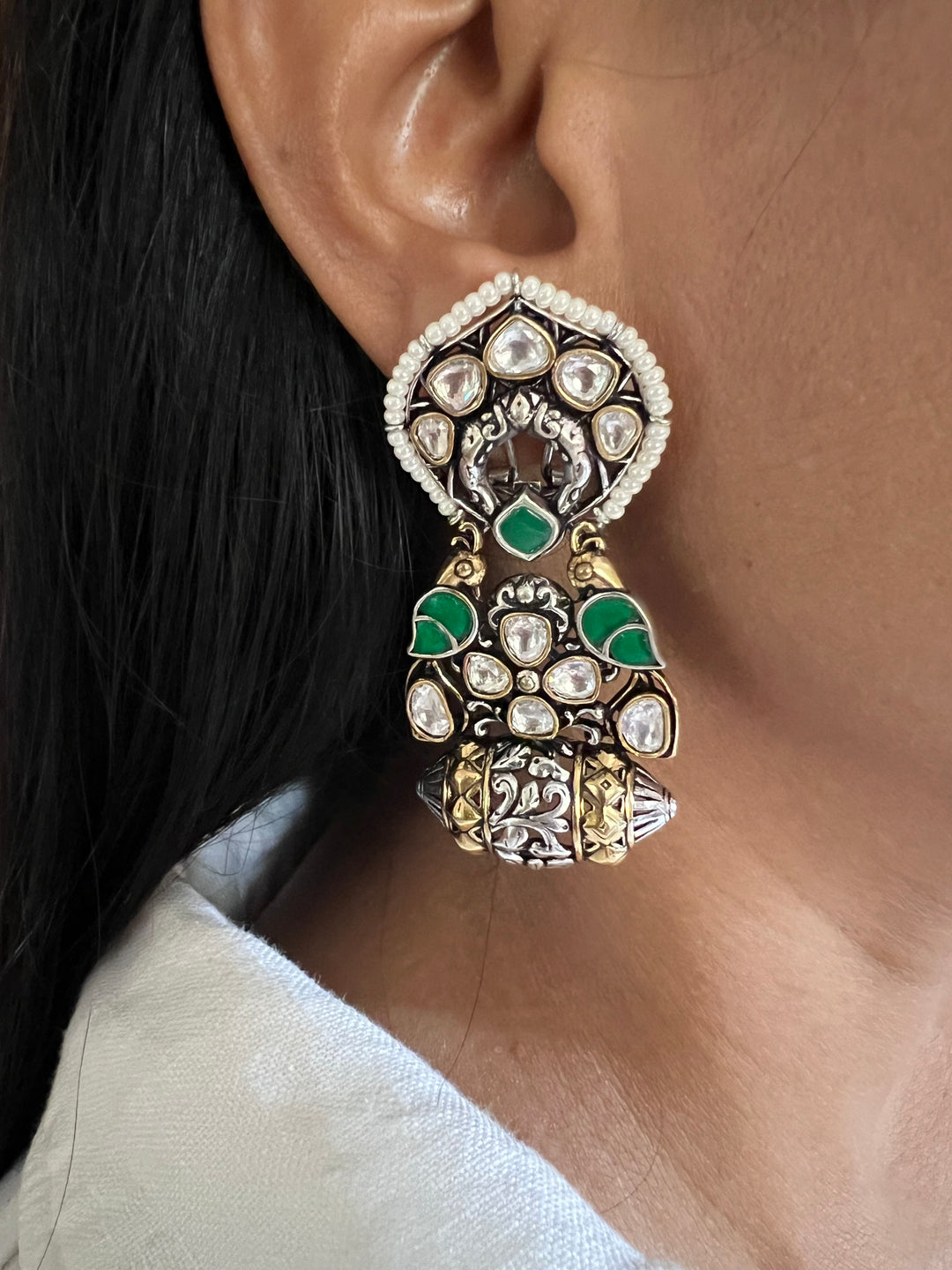 Gorgeous Kundan Bird Earrings
