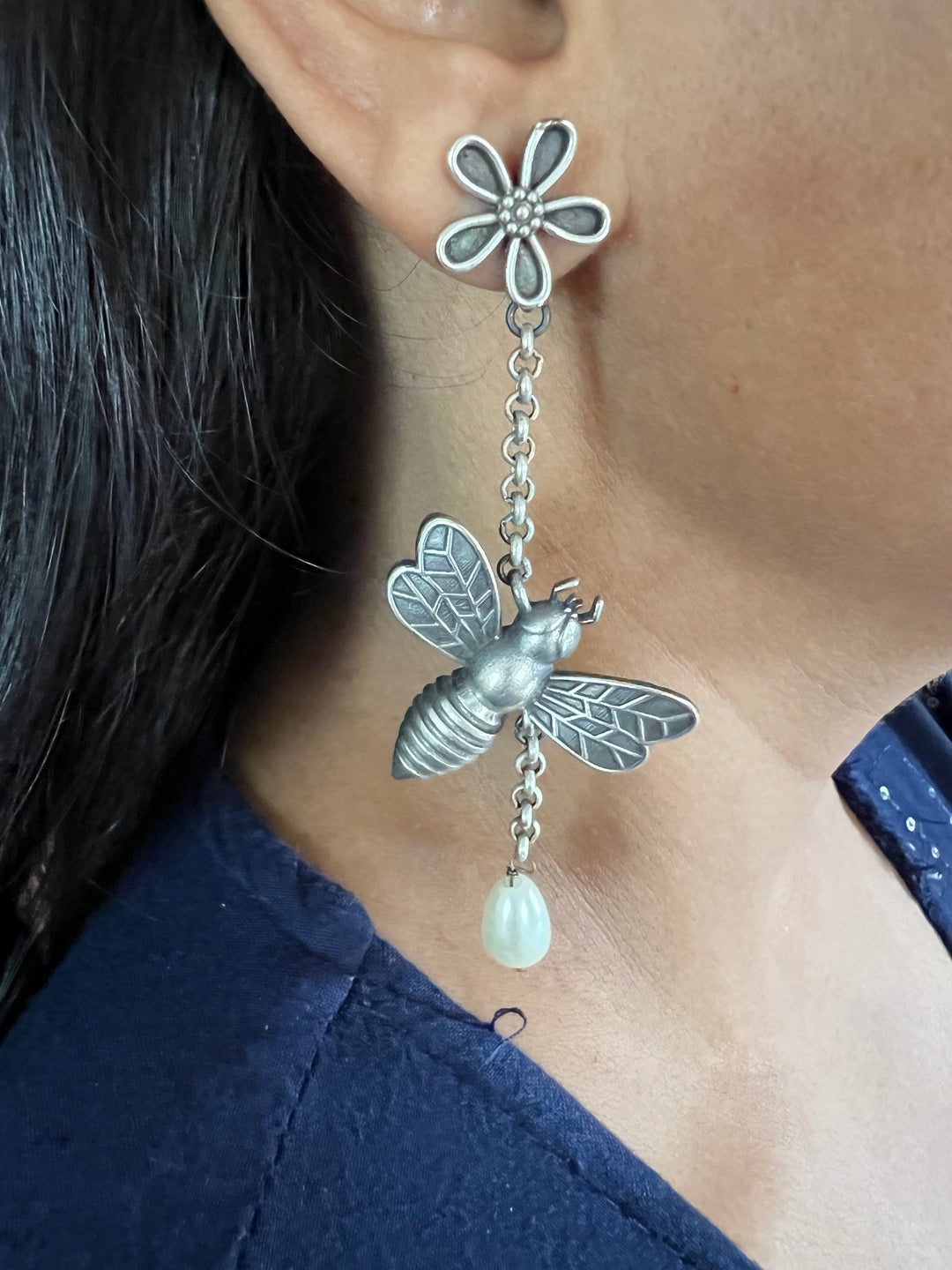 Brass Butterfly Danglers