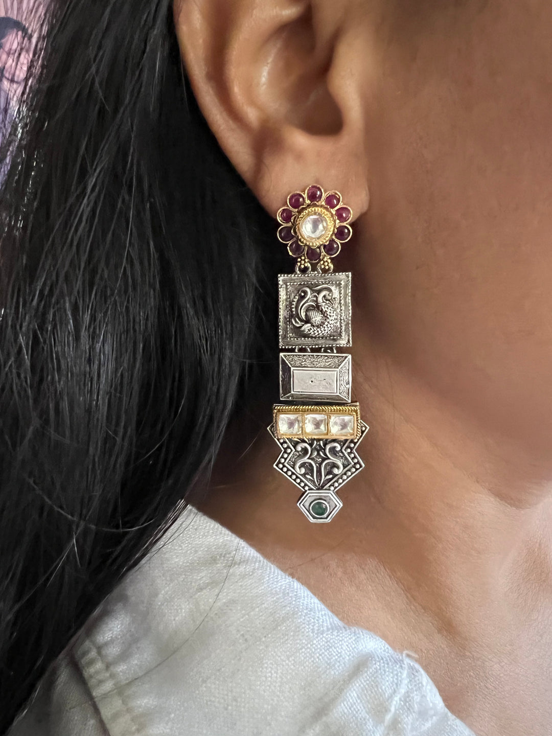 Designer Kundan Fusion Earrings