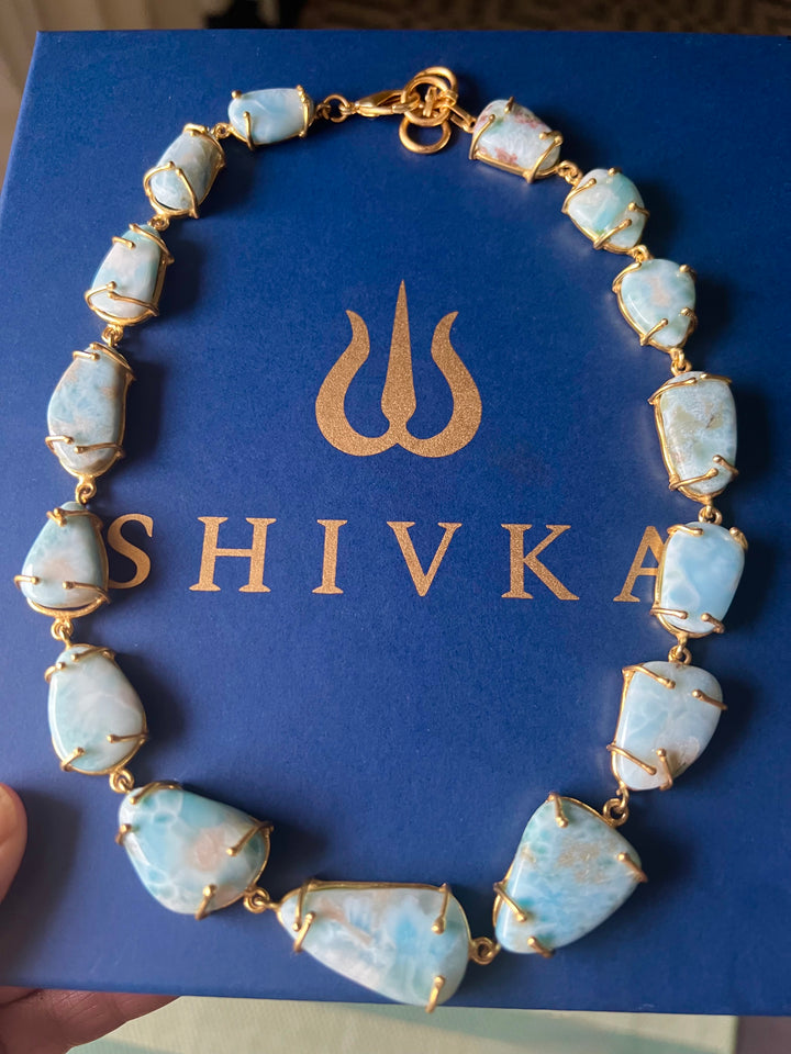 Statement Larimar Stone Necklace