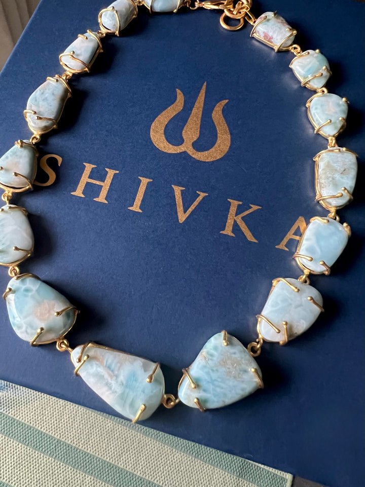 Statement Larimar Stone Necklace