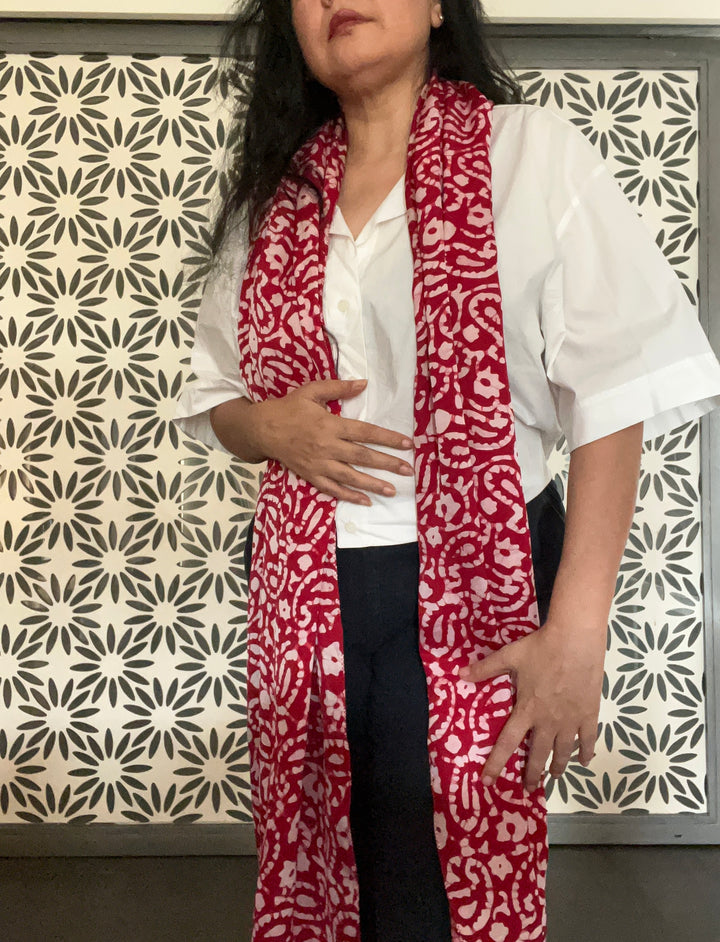 Shivka Modal Silk Batik Print Stole