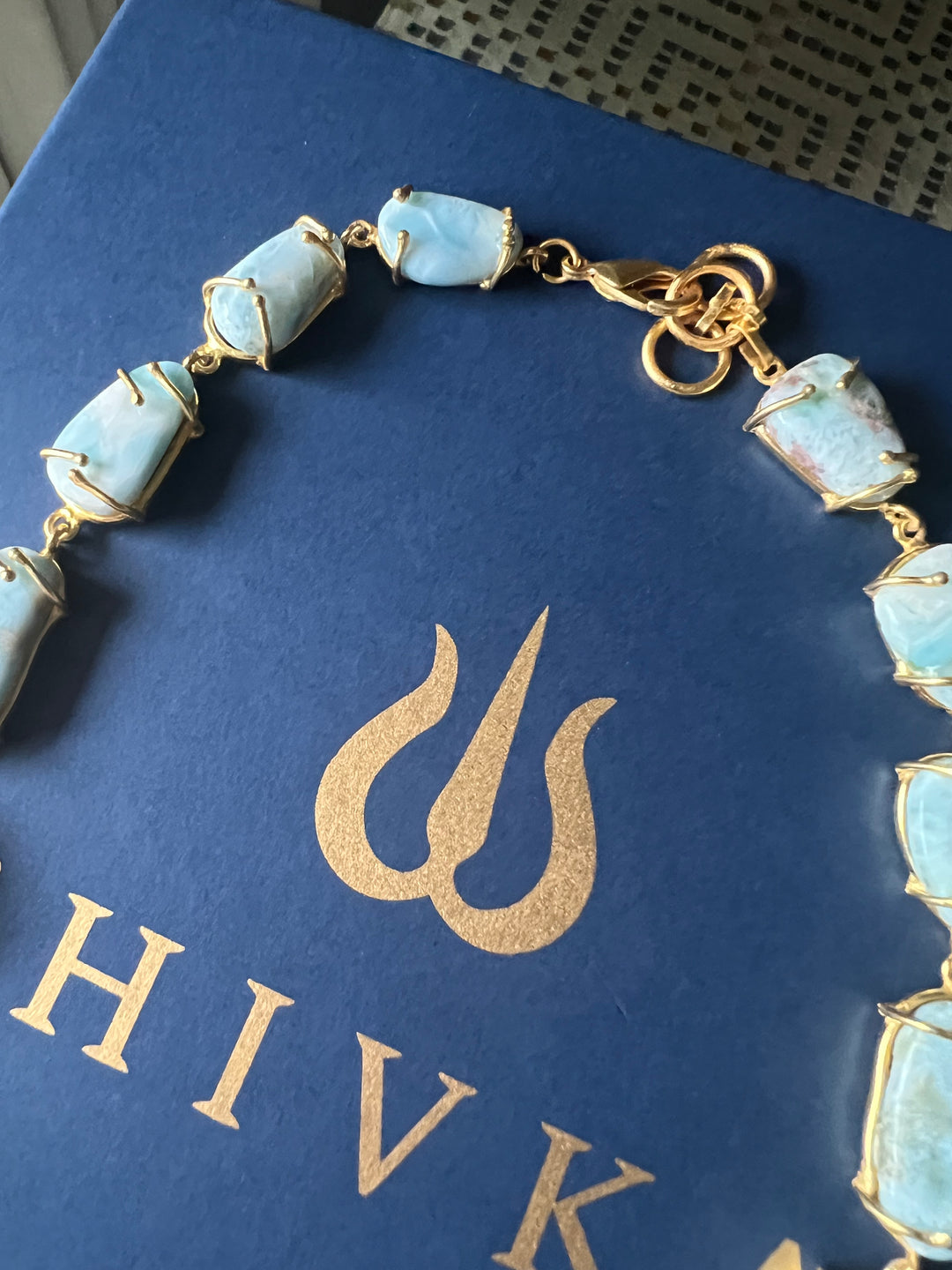 Statement Larimar Stone Necklace