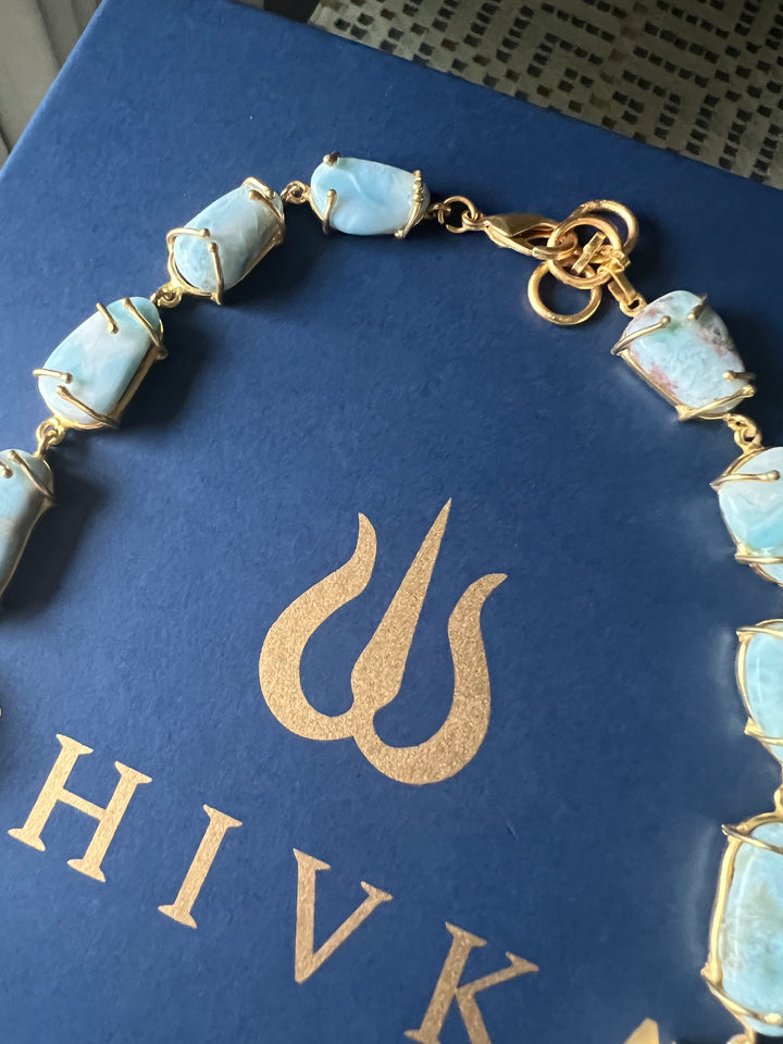 Statement Larimar Stone Necklace