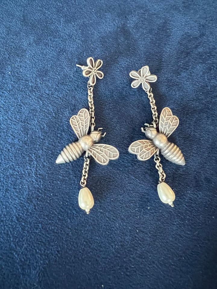 Brass Butterfly Danglers