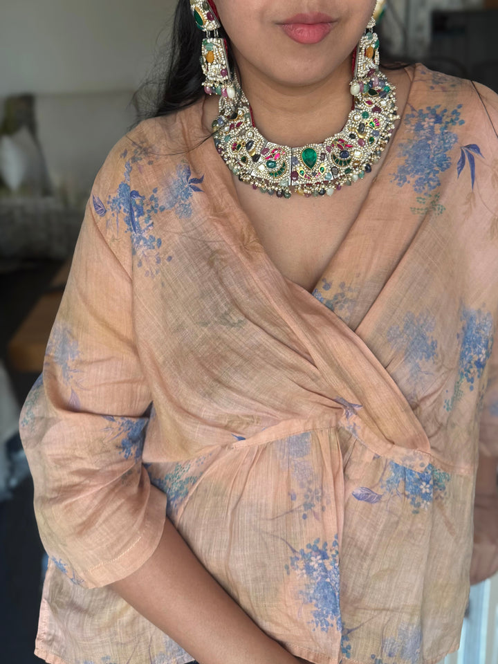 Handmade 925 Silver Nakhra Gemstone Necklace Set | SHIVKA