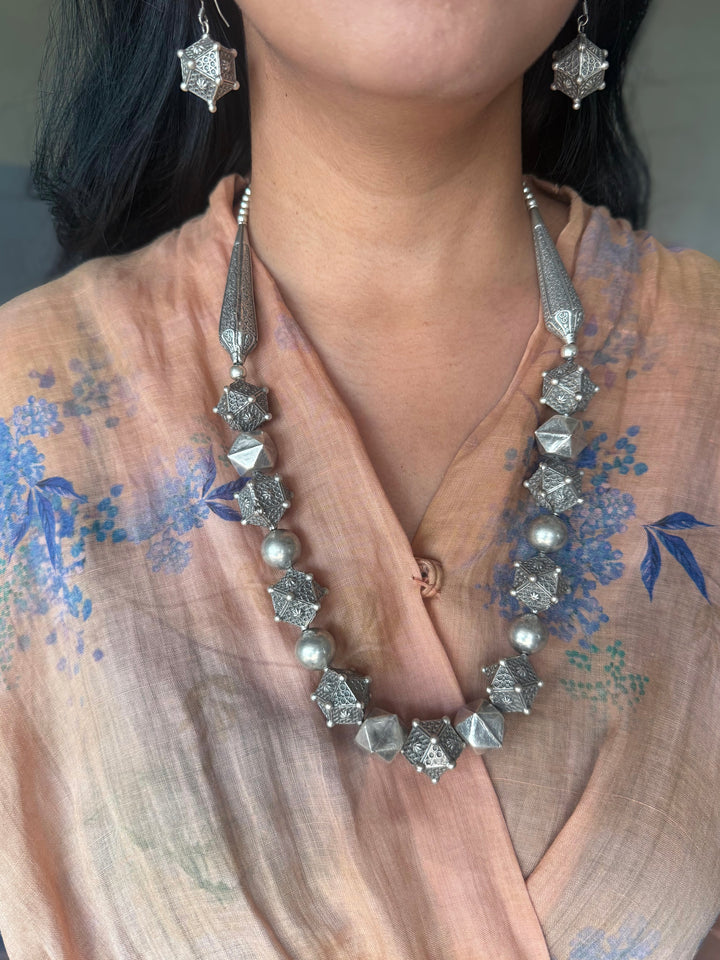 Handmade 925 Antique Sahiba Necklace Set | SHIVKA